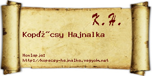Kopácsy Hajnalka névjegykártya